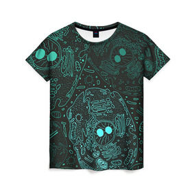 Женская футболка 3D с принтом Клетки в Белгороде, 100% полиэфир ( синтетическое хлопкоподобное полотно) | прямой крой, круглый вырез горловины, длина до линии бедер | doctor | биология | врач | деление | доктор | клетки | медик | медицина