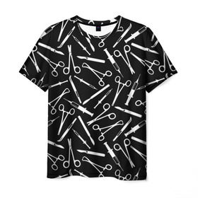 Мужская футболка 3D с принтом Шприцы в Белгороде, 100% полиэфир | прямой крой, круглый вырез горловины, длина до линии бедер | Тематика изображения на принте: doctor | врач | доктор | инструмент | медик | медицина | скальпель