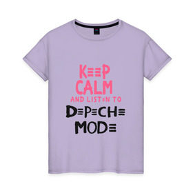 Женская футболка хлопок с принтом Keep Calm and listen to DM в Белгороде, 100% хлопок | прямой крой, круглый вырез горловины, длина до линии бедер, слегка спущенное плечо | music