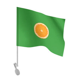 Флаг для автомобиля с принтом Низкополигональный апельсин в Белгороде, 100% полиэстер | Размер: 30*21 см | Тематика изображения на принте: lowpoly | polygonal | апельсин | зеленый | оранджевый | полигон | полигональный | полигоны | яркий