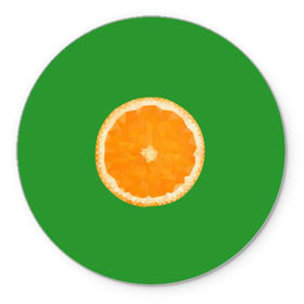 Коврик круглый с принтом Низкополигональный апельсин в Белгороде, резина и полиэстер | круглая форма, изображение наносится на всю лицевую часть | Тематика изображения на принте: lowpoly | polygonal | апельсин | зеленый | оранджевый | полигон | полигональный | полигоны | яркий