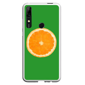 Чехол для Honor P Smart Z с принтом Низкополигональный апельсин в Белгороде, Силикон | Область печати: задняя сторона чехла, без боковых панелей | lowpoly | polygonal | апельсин | зеленый | оранджевый | полигон | полигональный | полигоны | яркий