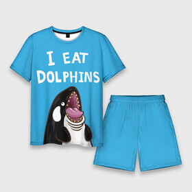 Мужской костюм с шортами 3D с принтом Я ем дельфинов в Белгороде,  |  | дельфины | касатка