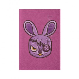 Обложка для паспорта матовая кожа с принтом Зайчик в Белгороде, натуральная матовая кожа | размер 19,3 х 13,7 см; прозрачные пластиковые крепления | Тематика изображения на принте: заяц | кролик | розовый