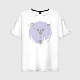 Женская футболка хлопок Oversize с принтом Planet в Белгороде, 100% хлопок | свободный крой, круглый ворот, спущенный рукав, длина до линии бедер
 | destiny | destiny 2 | дестени | космос