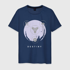 Мужская футболка хлопок с принтом Planet в Белгороде, 100% хлопок | прямой крой, круглый вырез горловины, длина до линии бедер, слегка спущенное плечо. | destiny | destiny 2 | дестени | космос