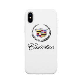 Чехол для Apple iPhone X силиконовый матовый с принтом Cadillac в Белгороде, Силикон | Печать на задней стороне чехла, без боковой панели | авто | кадиллак | марка | машина