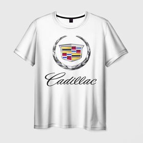 Мужская футболка 3D с принтом Cadillac в Белгороде, 100% полиэфир | прямой крой, круглый вырез горловины, длина до линии бедер | авто | кадиллак | марка | машина