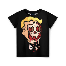 Детская футболка 3D с принтом Vault boy - kamikaze в Белгороде, 100% гипоаллергенный полиэфир | прямой крой, круглый вырез горловины, длина до линии бедер, чуть спущенное плечо, ткань немного тянется | fallout | игры
