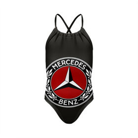 Детский купальник 3D с принтом Mercedes-Benz в Белгороде, Полиэстер 85%, Спандекс 15% | Слитный крой, подклад по переду изделия, узкие бретели | Тематика изображения на принте: car | germany | logo | make | mercedes benz | автомобиль | германия | логотип | марка | мерседес бенц