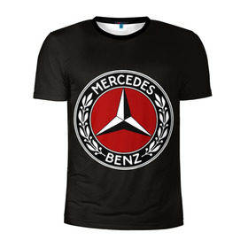 Мужская футболка 3D спортивная с принтом Mercedes-Benz в Белгороде, 100% полиэстер с улучшенными характеристиками | приталенный силуэт, круглая горловина, широкие плечи, сужается к линии бедра | car | germany | logo | make | mercedes benz | автомобиль | германия | логотип | марка | мерседес бенц