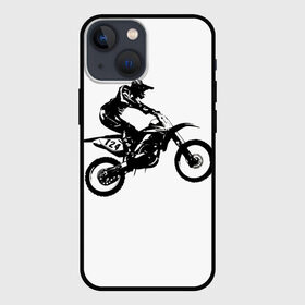 Чехол для iPhone 13 mini с принтом Мотокросс в Белгороде,  |  | motocross | motorcycle | motorcyclist | silhouette | speed | stencil | мотокросс | мотоцикл | мотоциклист | силуэт | скорость | трафарет