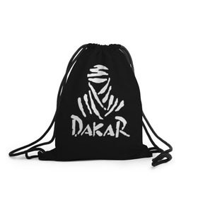 Рюкзак-мешок 3D с принтом Dakar в Белгороде, 100% полиэстер | плотность ткани — 200 г/м2, размер — 35 х 45 см; лямки — толстые шнурки, застежка на шнуровке, без карманов и подкладки | dakar | desert | logo | race | rally | sign | гонки | дакар | знак | логотип | пустыня | ралли