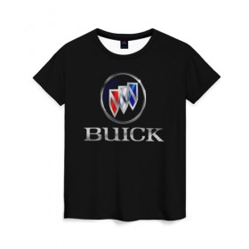 Женская футболка 3D с принтом Buick в Белгороде, 100% полиэфир ( синтетическое хлопкоподобное полотно) | прямой крой, круглый вырез горловины, длина до линии бедер | america | american | brand | buick | cars | logo | sign | usa | автомобили | америка | американские | знак | логотип | марка | сша