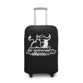 Чехол для чемодана 3D с принтом Speed and strength в Белгороде, 86% полиэфир, 14% спандекс | двустороннее нанесение принта, прорези для ручек и колес | brand | logo | sign | speed and strength | знак | логотип | марка