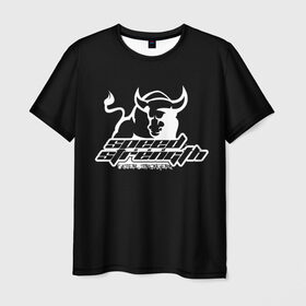 Мужская футболка 3D с принтом Speed and strength в Белгороде, 100% полиэфир | прямой крой, круглый вырез горловины, длина до линии бедер | brand | logo | sign | speed and strength | знак | логотип | марка