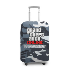 Чехол для чемодана 3D с принтом GTA Online: GUNRUNNING в Белгороде, 86% полиэфир, 14% спандекс | двустороннее нанесение принта, прорези для ручек и колес | auto | grand | gta | gta5 | rockstar | theft | гта | рокстар