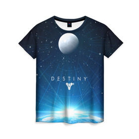 Женская футболка 3D с принтом Destiny в Белгороде, 100% полиэфир ( синтетическое хлопкоподобное полотно) | прямой крой, круглый вырез горловины, длина до линии бедер | destiny | destiny 2 | дестени | космос