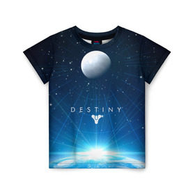 Детская футболка 3D с принтом Destiny в Белгороде, 100% гипоаллергенный полиэфир | прямой крой, круглый вырез горловины, длина до линии бедер, чуть спущенное плечо, ткань немного тянется | Тематика изображения на принте: destiny | destiny 2 | дестени | космос
