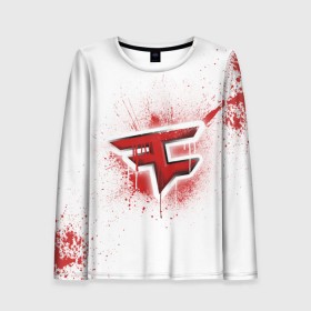 Женский лонгслив 3D с принтом cs:go - FaZe clan (White collection) в Белгороде, 100% полиэстер | длинные рукава, круглый вырез горловины, полуприлегающий силуэт | cs go | faze | white | кс го | фейз