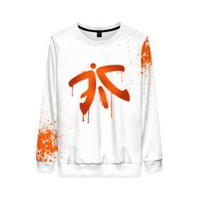 Женский свитшот 3D с принтом cs:go - Fnatic (White collection) в Белгороде, 100% полиэстер с мягким внутренним слоем | круглый вырез горловины, мягкая резинка на манжетах и поясе, свободная посадка по фигуре | cs go | fnatic | кс го | фнатик