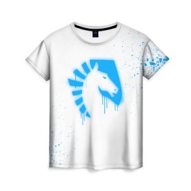 Женская футболка 3D с принтом cs:go - Liquid team (White collection) в Белгороде, 100% полиэфир ( синтетическое хлопкоподобное полотно) | прямой крой, круглый вырез горловины, длина до линии бедер | 0x000000123 | cs go | liquid | white | кс го | ликвид