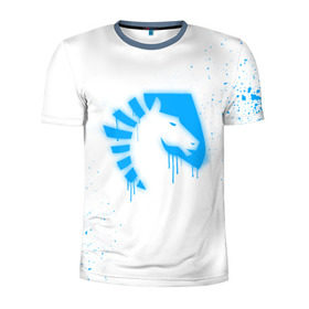 Мужская футболка 3D спортивная с принтом cs:go - Liquid team (White collection) в Белгороде, 100% полиэстер с улучшенными характеристиками | приталенный силуэт, круглая горловина, широкие плечи, сужается к линии бедра | 0x000000123 | cs go | liquid | white | кс го | ликвид