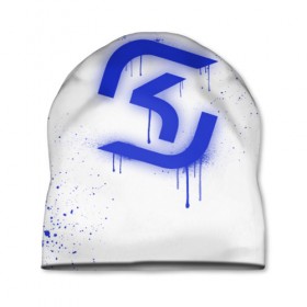 Шапка 3D с принтом cs:go - SK Gaming (White collection) в Белгороде, 100% полиэстер | универсальный размер, печать по всей поверхности изделия | 0x000000123 | cs go | sk | white | кс го