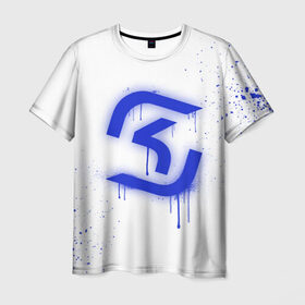 Мужская футболка 3D с принтом cs:go - SK Gaming (White collection) в Белгороде, 100% полиэфир | прямой крой, круглый вырез горловины, длина до линии бедер | 0x000000123 | cs go | sk | white | кс го