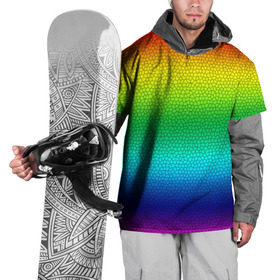 Накидка на куртку 3D с принтом Радуга (Витражный Градиент) в Белгороде, 100% полиэстер |  | gradient | rainbow | витраж | градиент | радуга