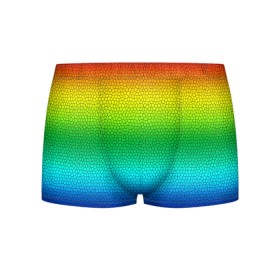 Мужские трусы 3D с принтом Радуга (Витражный Градиент) в Белгороде, 50% хлопок, 50% полиэстер | классическая посадка, на поясе мягкая тканевая резинка | gradient | rainbow | витраж | градиент | радуга