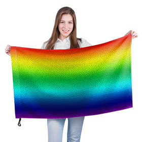 Флаг 3D с принтом Радуга (Витражный Градиент) в Белгороде, 100% полиэстер | плотность ткани — 95 г/м2, размер — 67 х 109 см. Принт наносится с одной стороны | gradient | rainbow | витраж | градиент | радуга