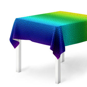 Скатерть 3D с принтом Радуга (Витражный Градиент) в Белгороде, 100% полиэстер (ткань не мнется и не растягивается) | Размер: 150*150 см | gradient | rainbow | витраж | градиент | радуга