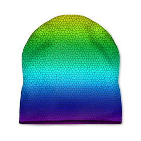 Шапка 3D с принтом Радуга (Витражный Градиент) в Белгороде, 100% полиэстер | универсальный размер, печать по всей поверхности изделия | Тематика изображения на принте: gradient | rainbow | витраж | градиент | радуга
