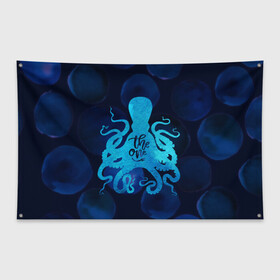 Флаг-баннер с принтом крутой осьминог в Белгороде, 100% полиэстер | размер 67 х 109 см, плотность ткани — 95 г/м2; по краям флага есть четыре люверса для крепления | вода | море | океан | осьминог | подводный мир | рыбы