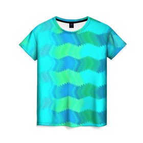Женская футболка 3D с принтом Размытые полосы в Белгороде, 100% полиэфир ( синтетическое хлопкоподобное полотно) | прямой крой, круглый вырез горловины, длина до линии бедер | 3d | линии | отблески | размытие | узоры