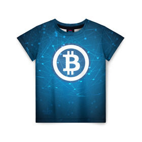 Детская футболка 3D с принтом Bitcoin Blue - Биткоин в Белгороде, 100% гипоаллергенный полиэфир | прямой крой, круглый вырез горловины, длина до линии бедер, чуть спущенное плечо, ткань немного тянется | bitcoin | ethereum | litecoin | биткоин | интернет | крипта | криптовалюта | лайткоин | майнинг | технологии | эфир