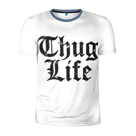 Мужская футболка 3D спортивная с принтом Thug Life в Белгороде, 100% полиэстер с улучшенными характеристиками | приталенный силуэт, круглая горловина, широкие плечи, сужается к линии бедра | 2pac | amaru | life | shakur | thug | thung | tupac