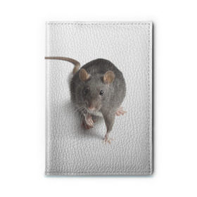 Обложка для автодокументов с принтом Крыса в Белгороде, натуральная кожа |  размер 19,9*13 см; внутри 4 больших “конверта” для документов и один маленький отдел — туда идеально встанут права | животные | крыса | мышка | мышь