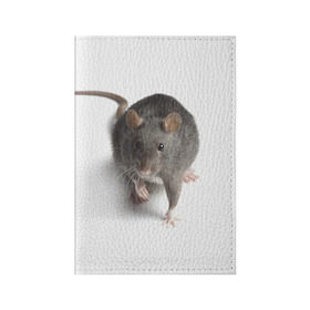 Обложка для паспорта матовая кожа с принтом Крыса в Белгороде, натуральная матовая кожа | размер 19,3 х 13,7 см; прозрачные пластиковые крепления | Тематика изображения на принте: животные | крыса | мышка | мышь