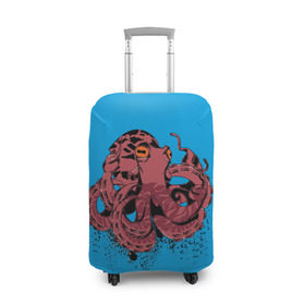 Чехол для чемодана 3D с принтом Осьминог в Белгороде, 86% полиэфир, 14% спандекс | двустороннее нанесение принта, прорези для ручек и колес | la piovra | octopus | кальмар | лапиовра | морепродукт | морской гад | октопус | осьминог | спрут