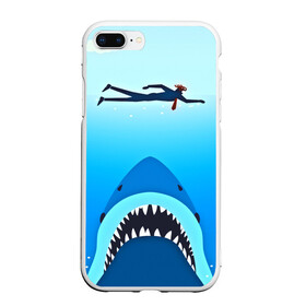 Чехол для iPhone 7Plus/8 Plus матовый с принтом Акула в Белгороде, Силикон | Область печати: задняя сторона чехла, без боковых панелей | 3d | акула | арт | животные | море | плавание | природа | рыбы | спорт | хищники
