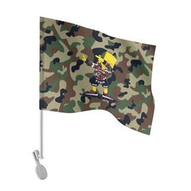 Флаг для автомобиля с принтом Dab Bart Simpson в Белгороде, 100% полиэстер | Размер: 30*21 см | bart | dab | dabbin | simpsons | барт симпсон | даб | дэб | дэббинг | мультик | мультики | мультфильм | мультфильмы | симпсоны