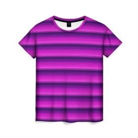 Женская футболка 3D с принтом Неоновые линии в Белгороде, 100% полиэфир ( синтетическое хлопкоподобное полотно) | прямой крой, круглый вырез горловины, длина до линии бедер | абстракция | линии | полосы | узоры | фрактал