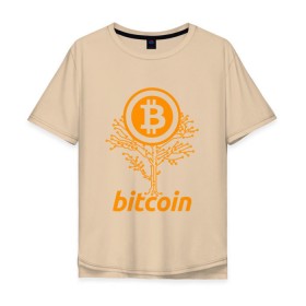 Мужская футболка хлопок Oversize с принтом Bitcoin Tree - Дерево Биткоин в Белгороде, 100% хлопок | свободный крой, круглый ворот, “спинка” длиннее передней части | bitcoin | blockchain | tree | биткоин | блокчейн | валюта | деньги | дерево | крипто | криптовалюта | майнинг | технологии
