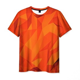 Мужская футболка 3D с принтом Orange geometry в Белгороде, 100% полиэфир | прямой крой, круглый вырез горловины, длина до линии бедер | abstraction | абстракция | геометрия | грани | линии | полигоны | сочетания | текстура | треугольники