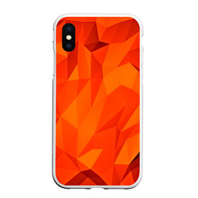 Чехол для iPhone XS Max матовый с принтом Orange geometry в Белгороде, Силикон | Область печати: задняя сторона чехла, без боковых панелей | abstraction | абстракция | геометрия | грани | линии | полигоны | сочетания | текстура | треугольники