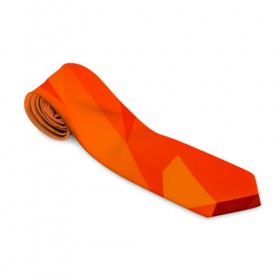 Галстук 3D с принтом Orange geometry в Белгороде, 100% полиэстер | Длина 148 см; Плотность 150-180 г/м2 | Тематика изображения на принте: abstraction | абстракция | геометрия | грани | линии | полигоны | сочетания | текстура | треугольники
