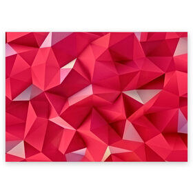 Поздравительная открытка с принтом Розовые грани в Белгороде, 100% бумага | плотность бумаги 280 г/м2, матовая, на обратной стороне линовка и место для марки
 | abstraction | polygon | абстракция | геометрия | грани | линии | полигоны | розовый | сочетания | текстура | треугольники