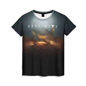 Женская футболка 3D с принтом Destiny 2 в Белгороде, 100% полиэфир ( синтетическое хлопкоподобное полотно) | прямой крой, круглый вырез горловины, длина до линии бедер | destiny | destiny 2 | space | дестени | космос